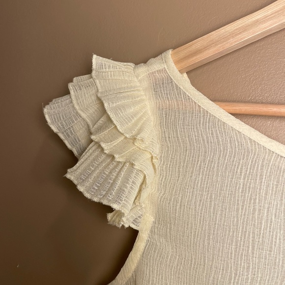 Kimchi Blue sheer ruffle cap-sleeve blouse - Picture 2 of 6